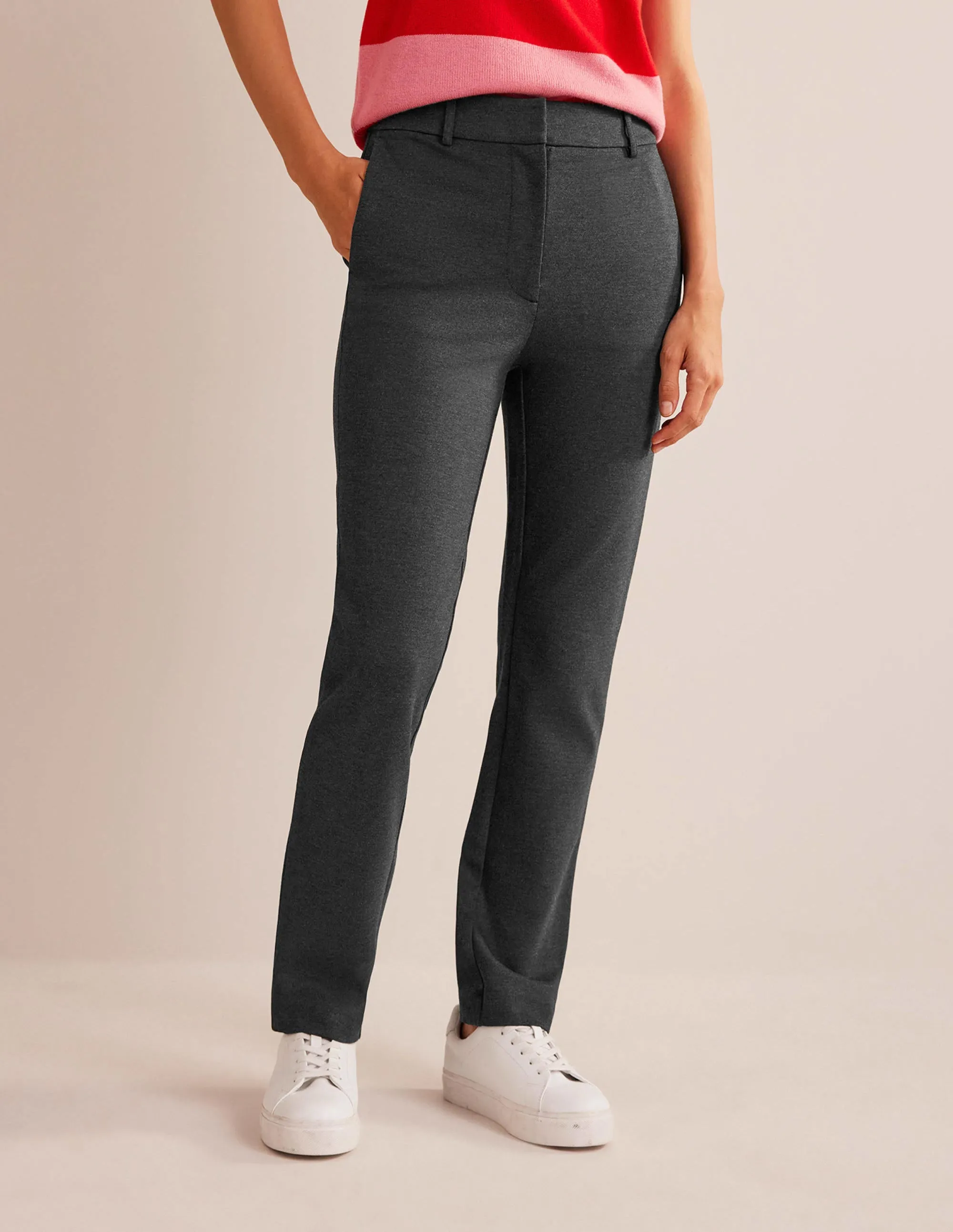 Highgate Ponte Trousers-Charcoal Marl