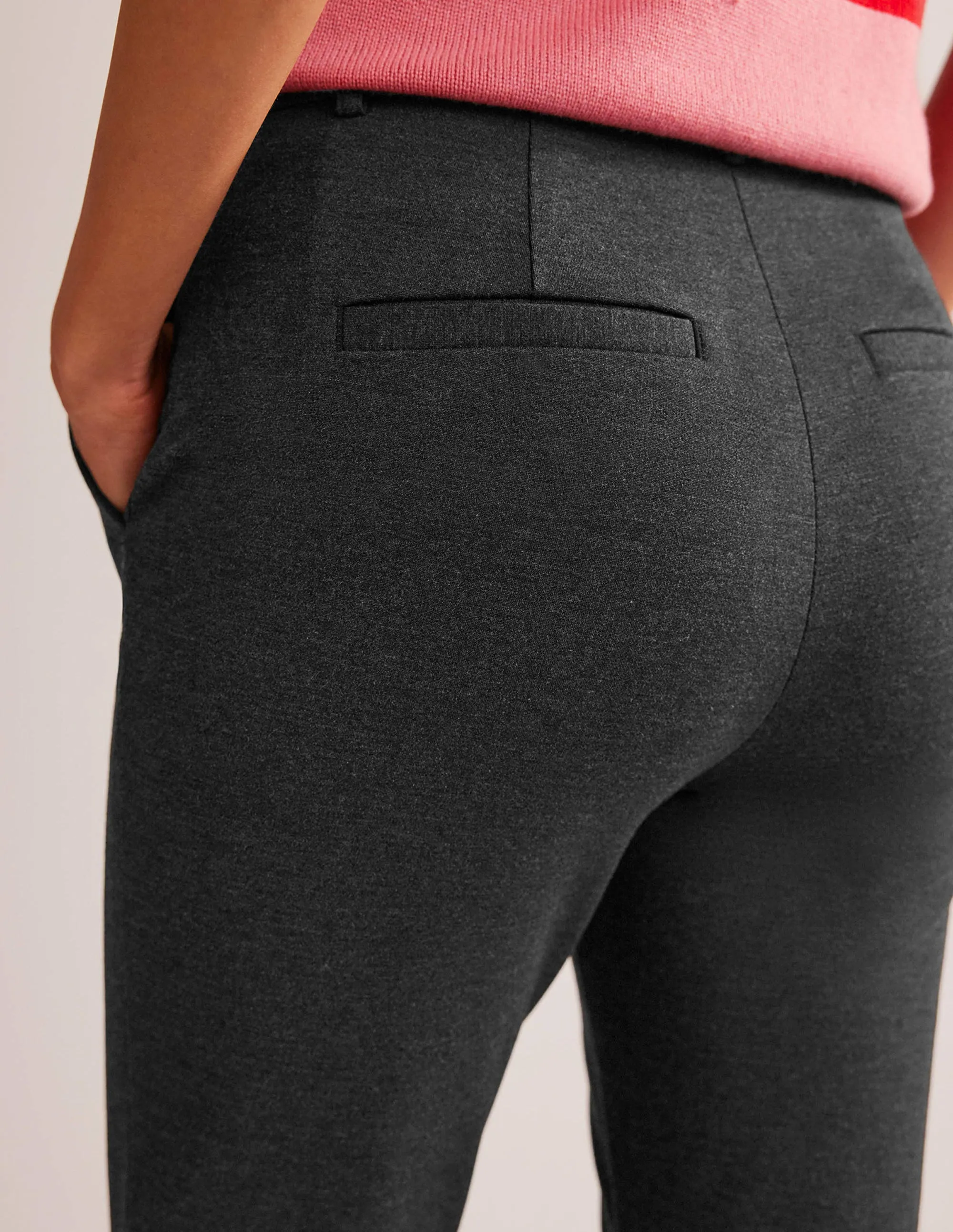Highgate Ponte Trousers-Charcoal Marl