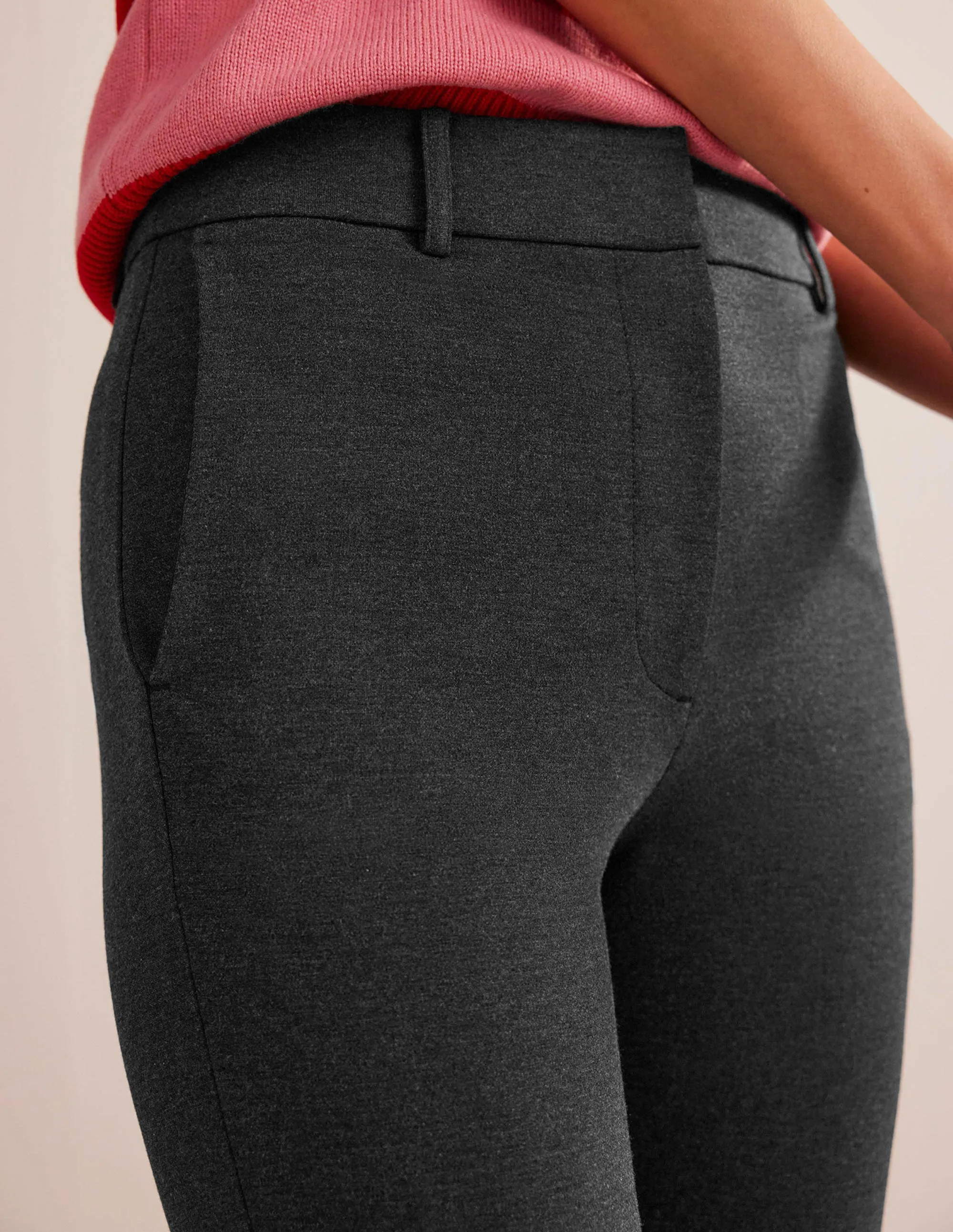 Highgate Ponte Trousers-Charcoal Marl