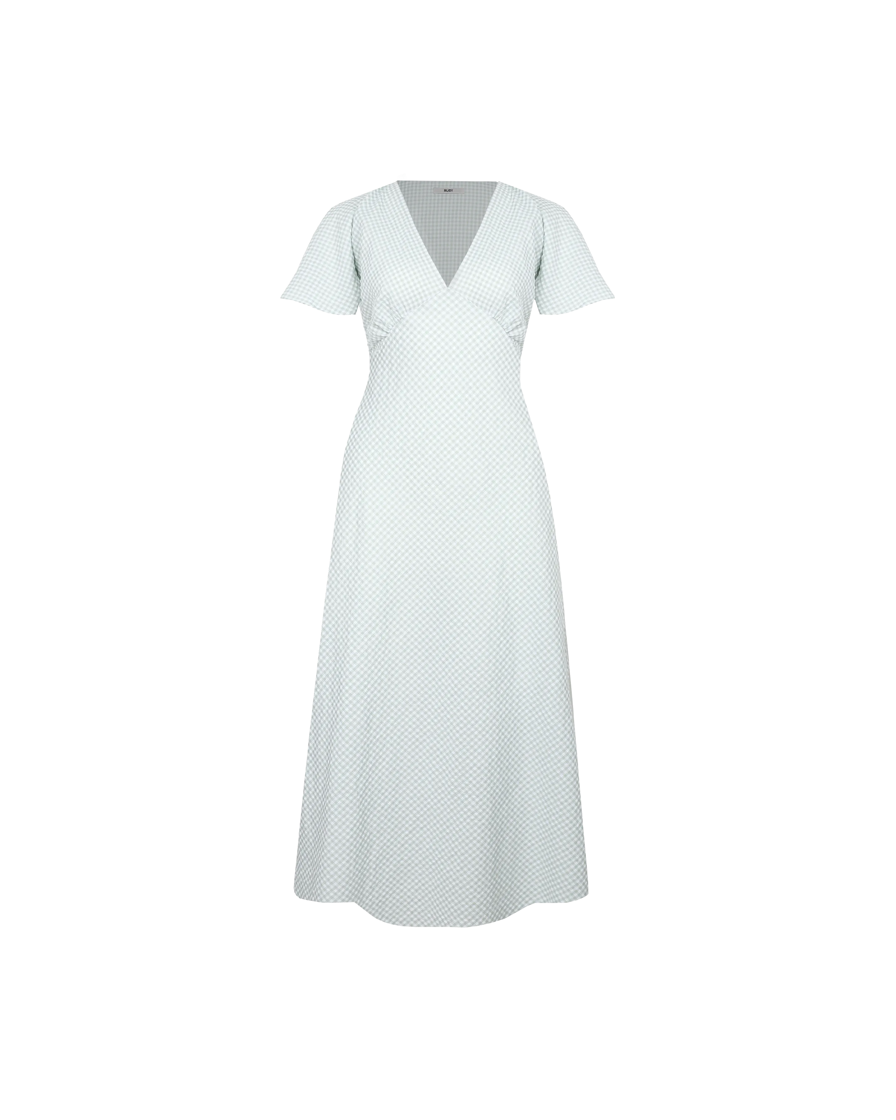 HONEY MIDI DRESS SAGE GINGHAM