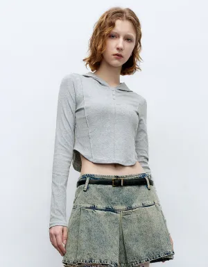 Hooded Skinny Knitted T-Shirt