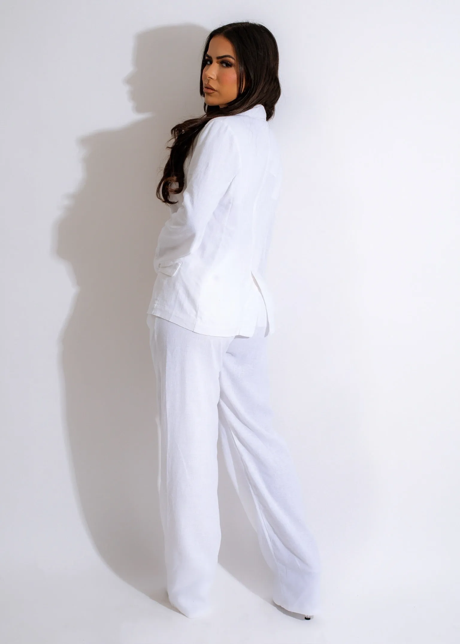 Hope You Love Linen Blazer White