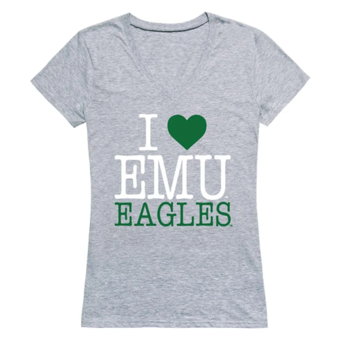 I Love EMU Eastern Michigan University Eagles Womens T-Shirt