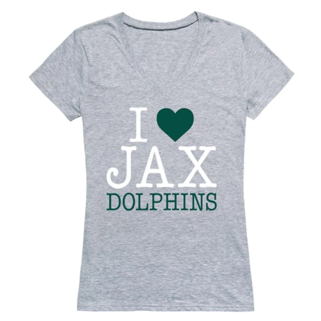 I Love JU Jacksonville University Dolphin Womens T-Shirt