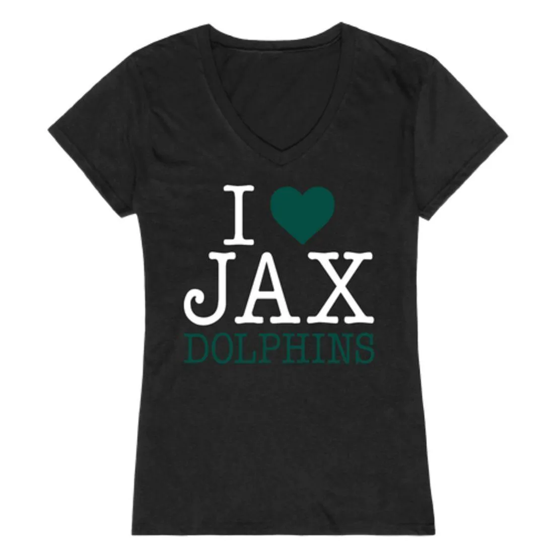 I Love JU Jacksonville University Dolphin Womens T-Shirt