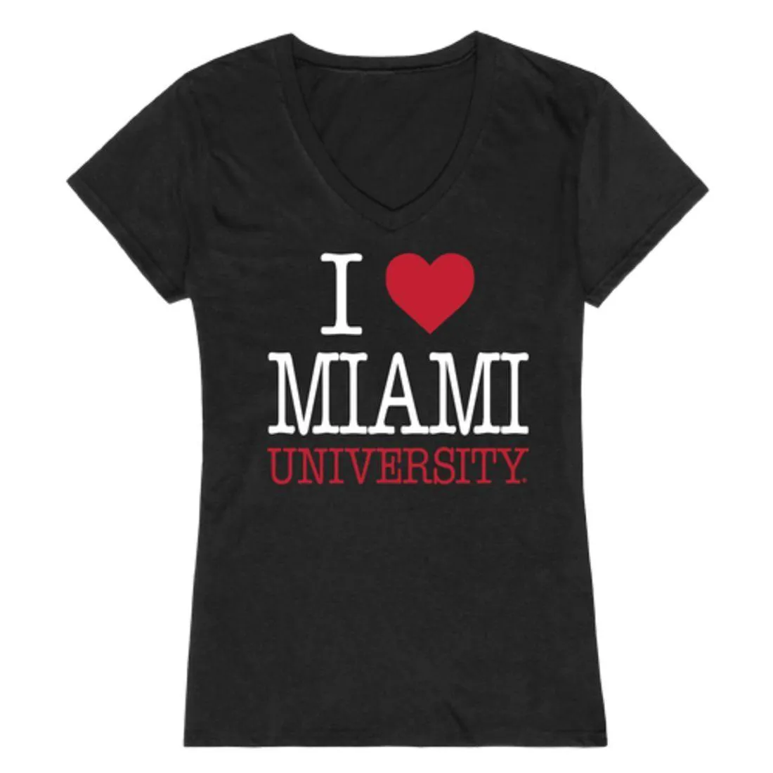I Love Miami University RedHawks Womens T-Shirt