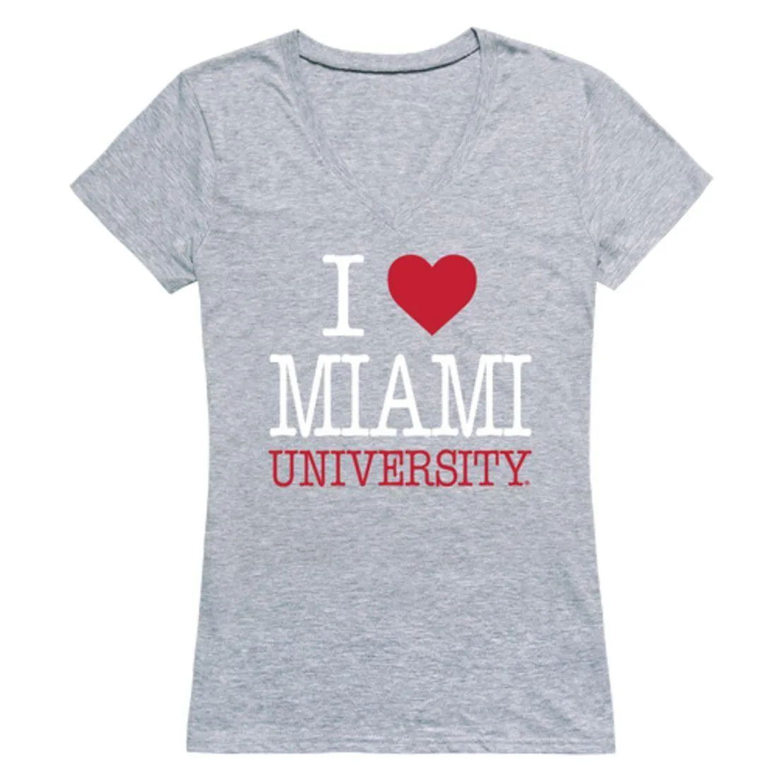 I Love Miami University RedHawks Womens T-Shirt