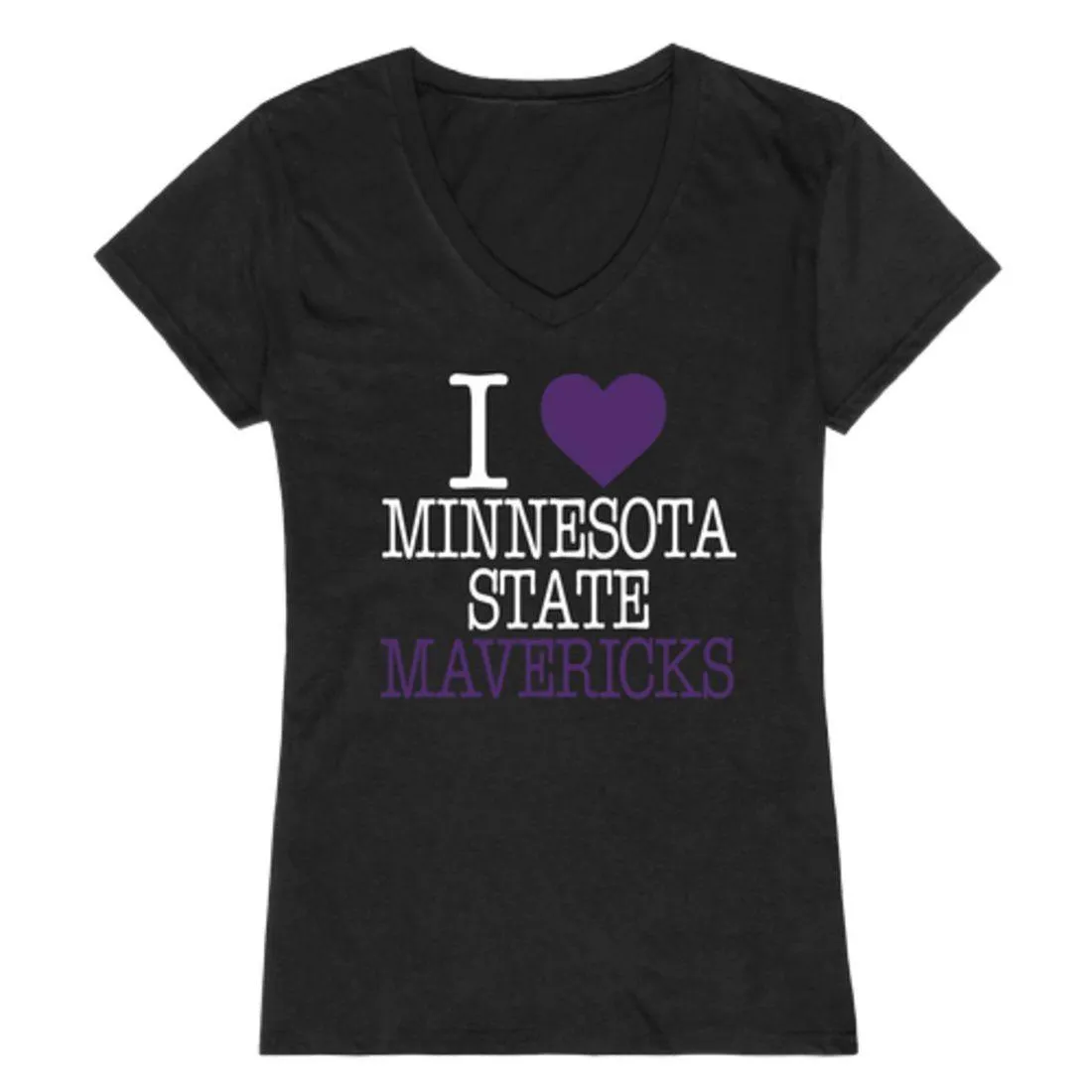 I Love MNSU Minnesota State University Mankato Mavericks Womens T-Shirt