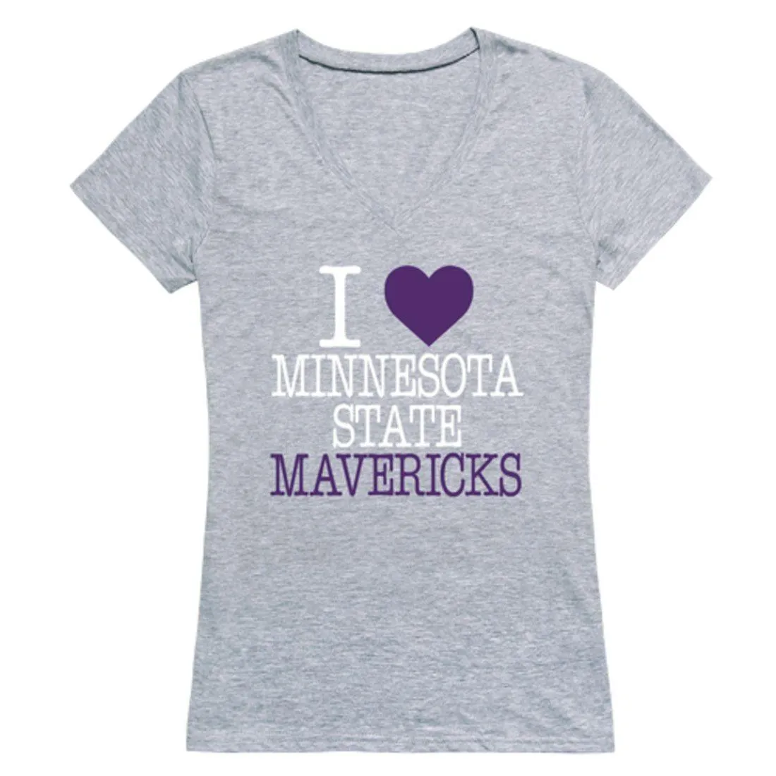 I Love MNSU Minnesota State University Mankato Mavericks Womens T-Shirt