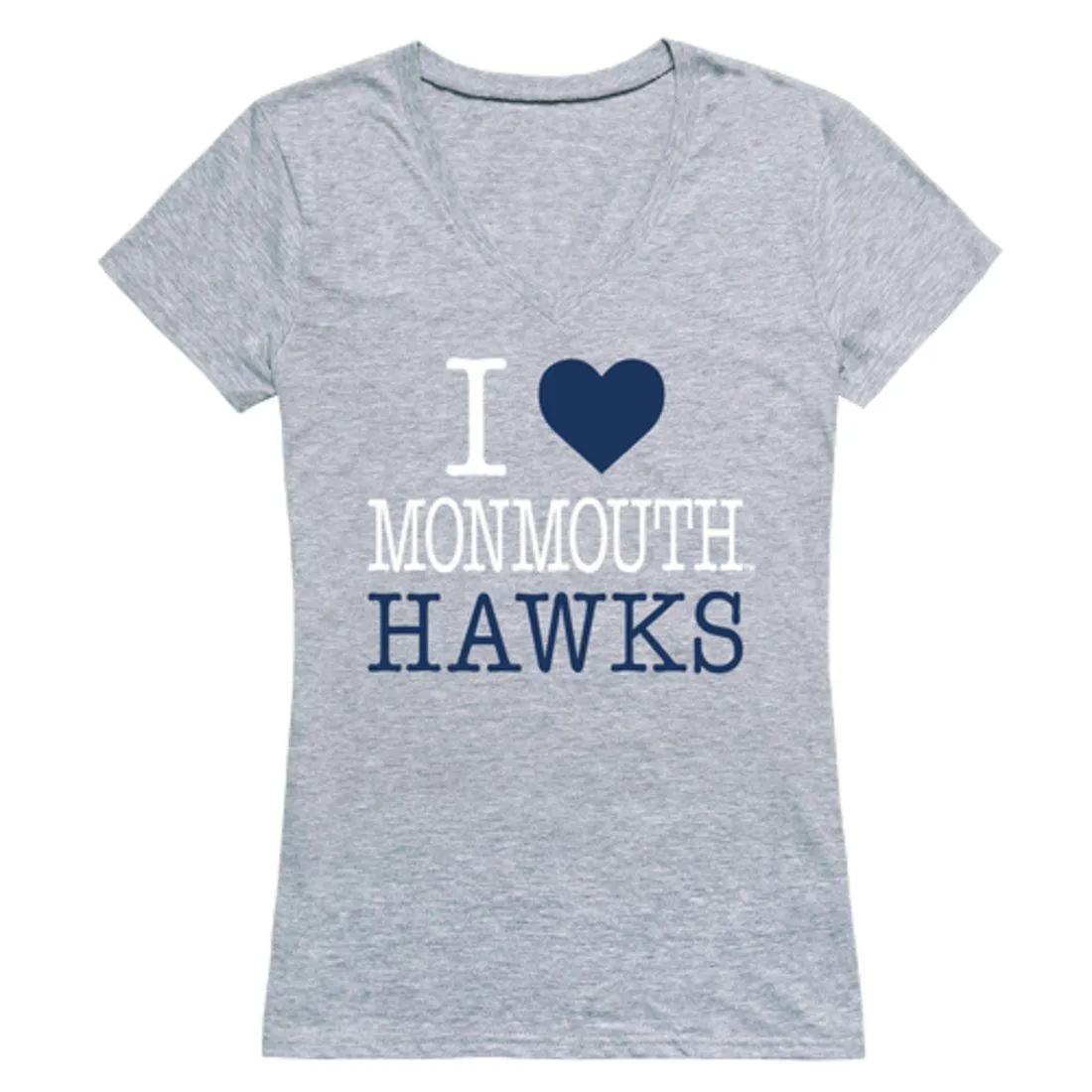 I Love Monmouth University Hawks Womens T-Shirt