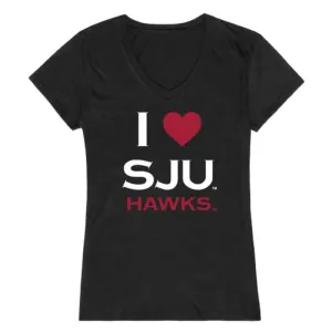 I Love Saint Josephs University Hawks Womens T-Shirt
