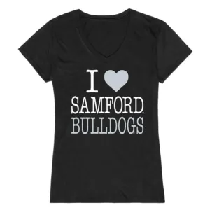 I Love Samford University Bulldogs Womens T-Shirt