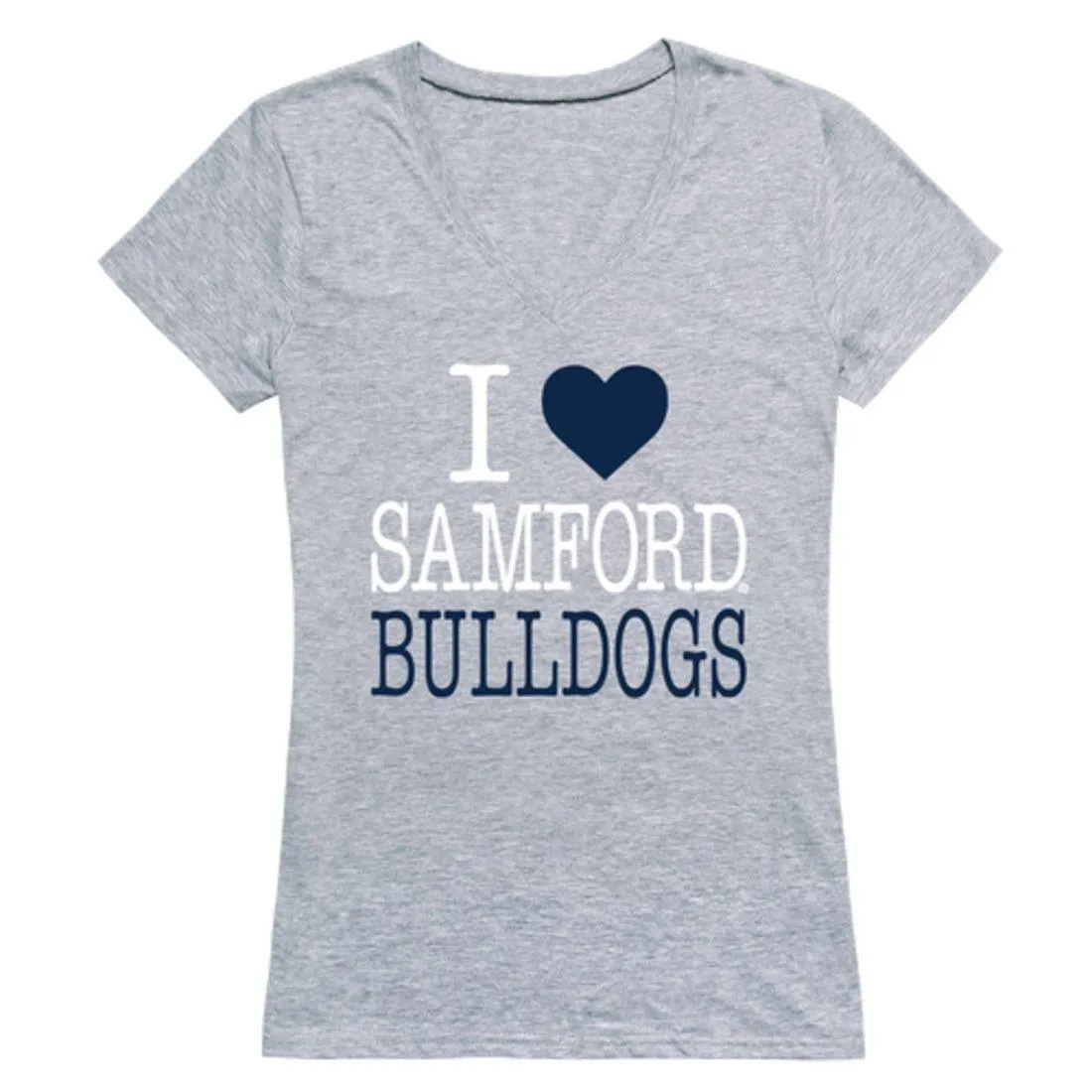 I Love Samford University Bulldogs Womens T-Shirt