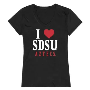 I Love SDSU San Diego State University Aztecs Womens T-Shirt