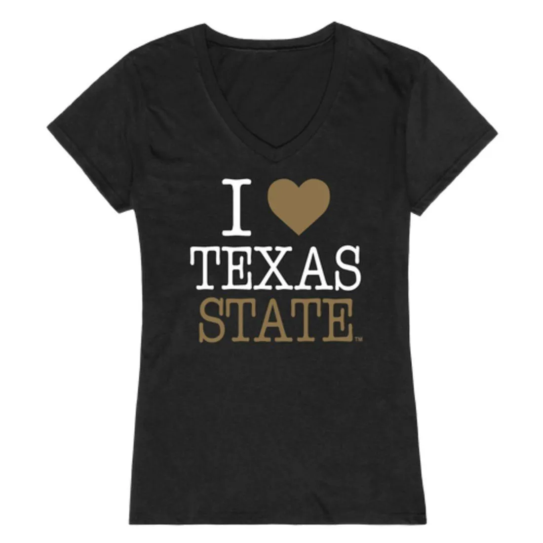 I Love Texas State University Bobcats Womens T-Shirt