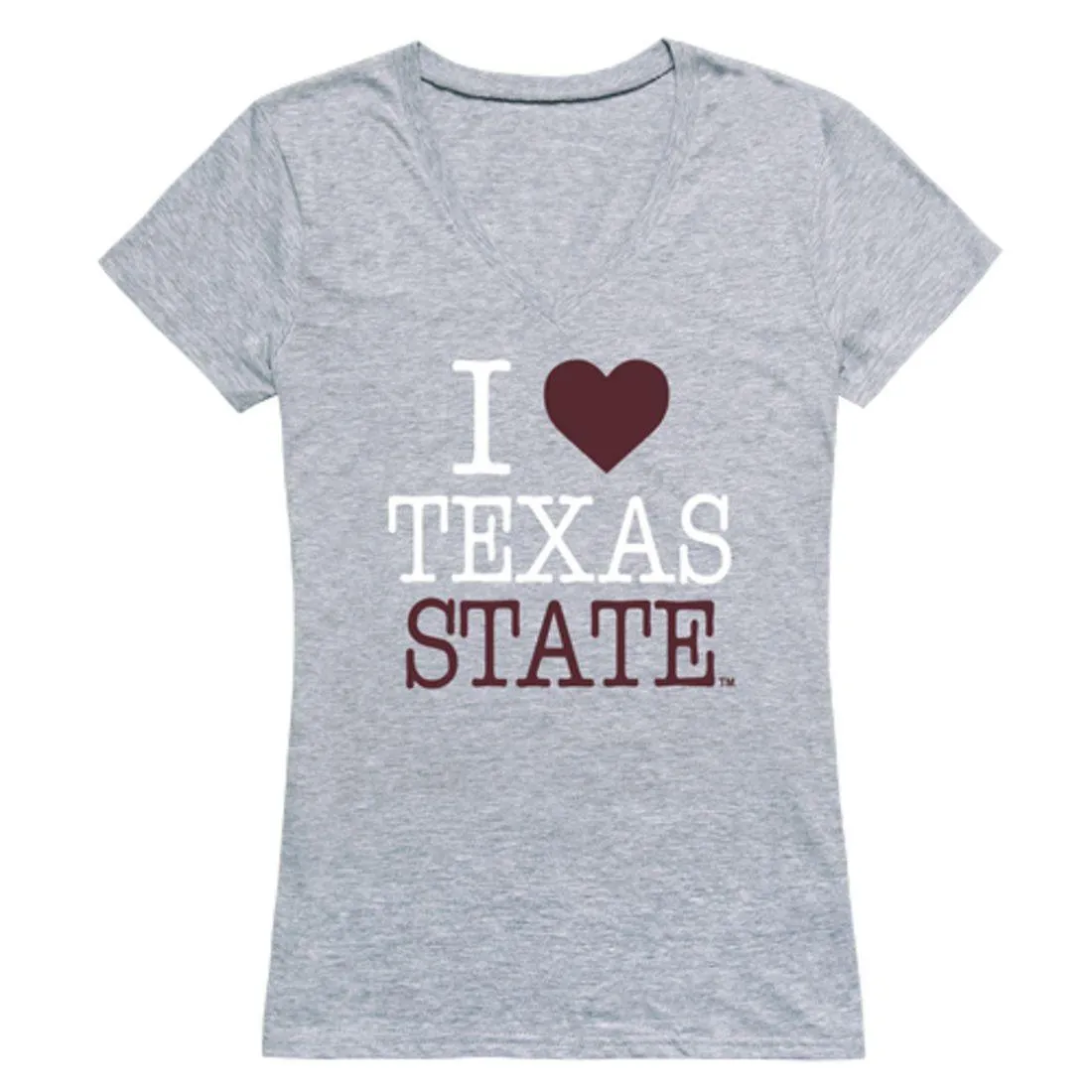 I Love Texas State University Bobcats Womens T-Shirt