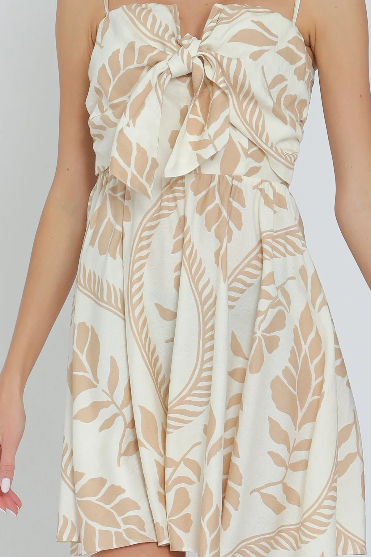 Ivory and Khaki Mini Dress