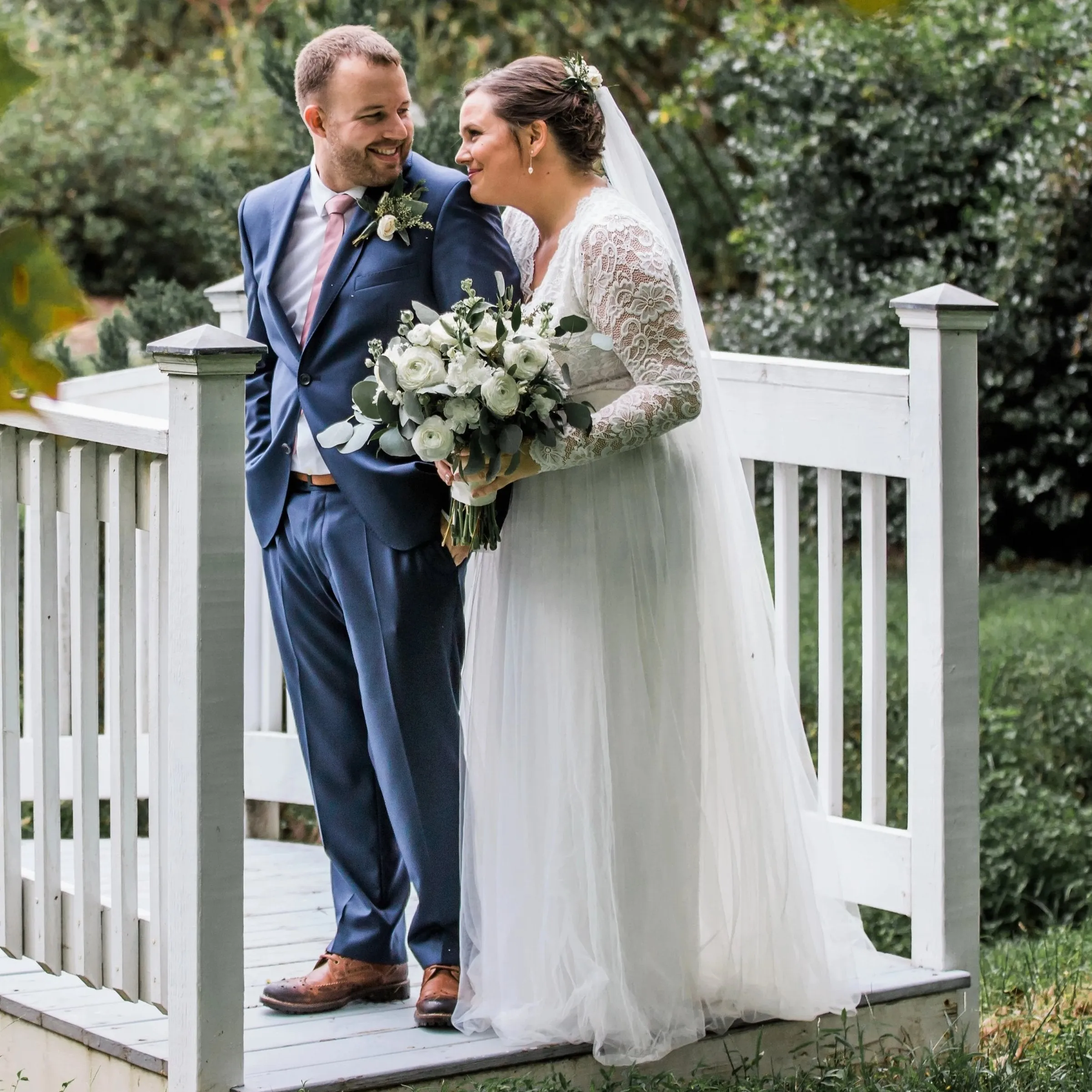 Ivory Tulle and Lace Long Sleeve Wedding Maxi Dress 1125
