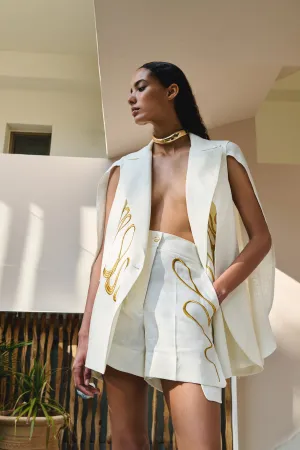 Jacket in Embroidered Linen