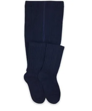 Jefferies Socks Navy Classic Cable Tights