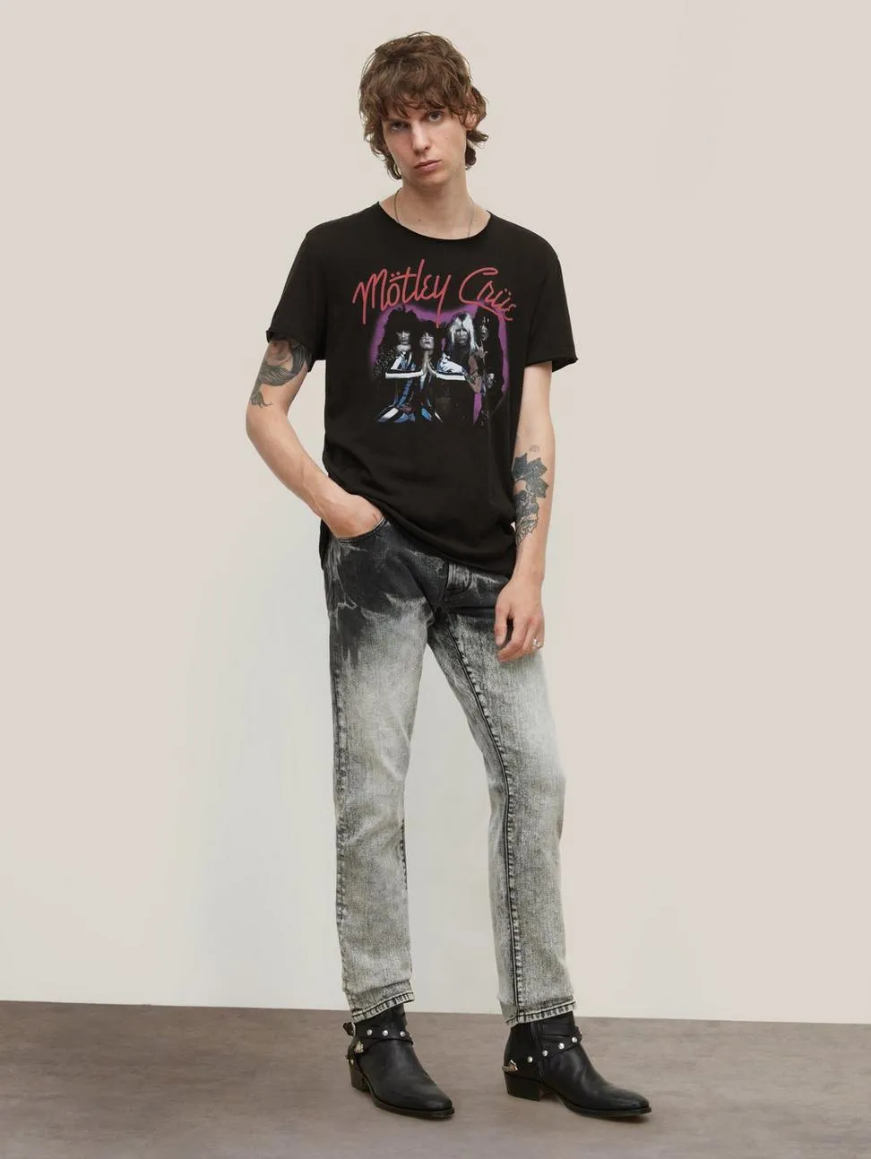 John Varvatos MOTLEY CRUE PURPLE Tee - Black
