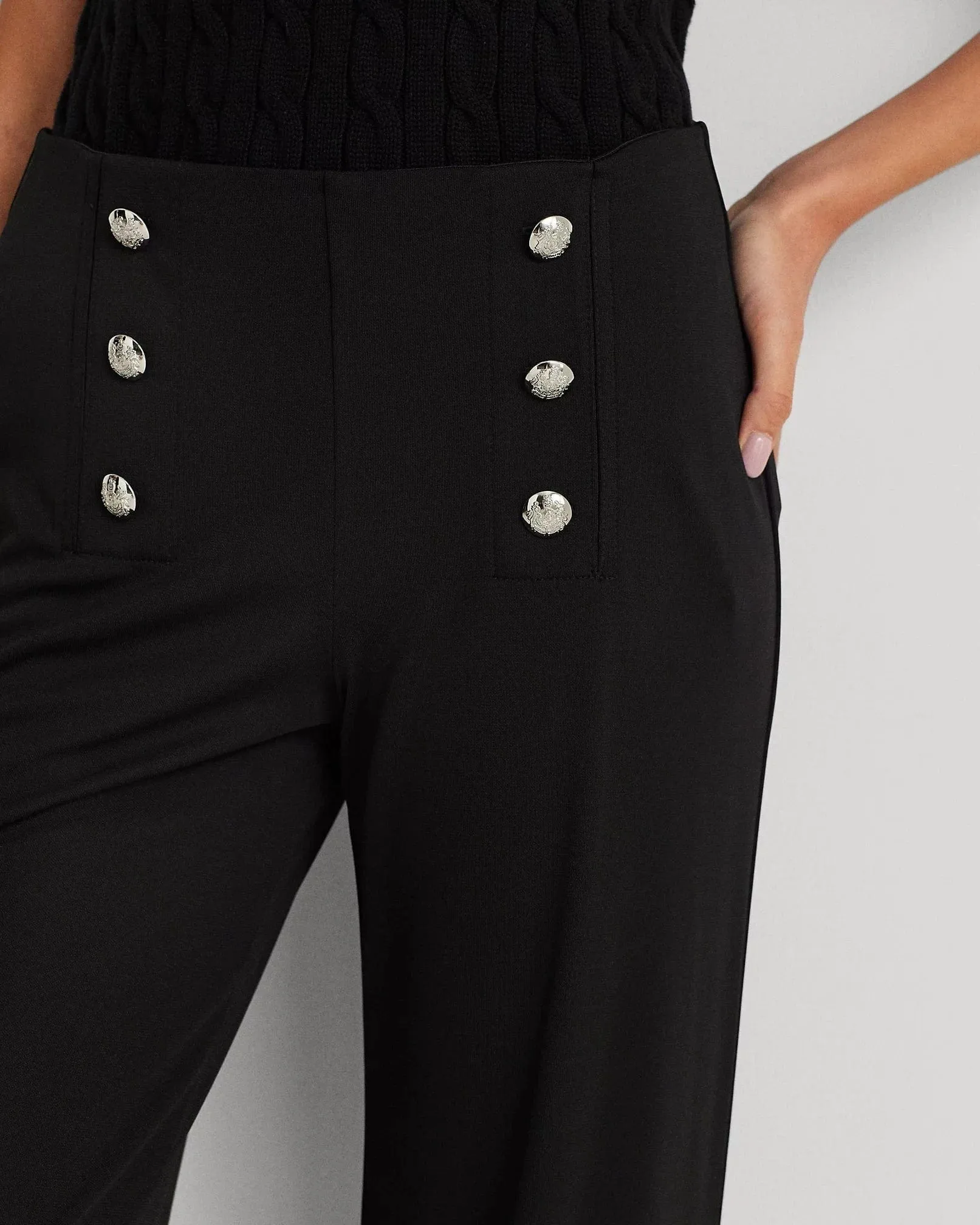 Lauren ralph Lauren Corydon Stretch Jersey Wide-Leg Trouser In Navy