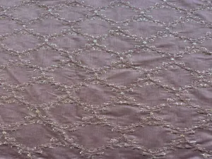 Light Pink Floral Sequins Embroidered Chanderi Fabric (Wholesale)