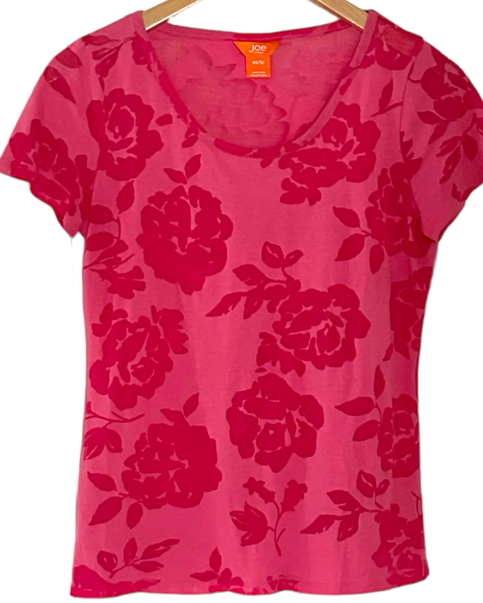 Light Summer Pink Rose Floral Tee