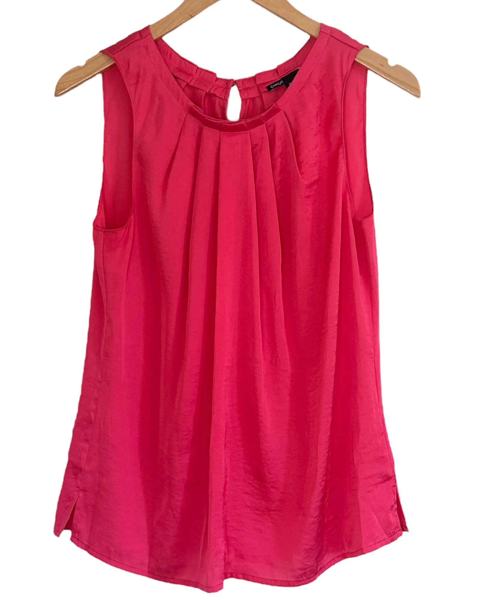 Light Summer Punch Pleated Sleeveless Blouse