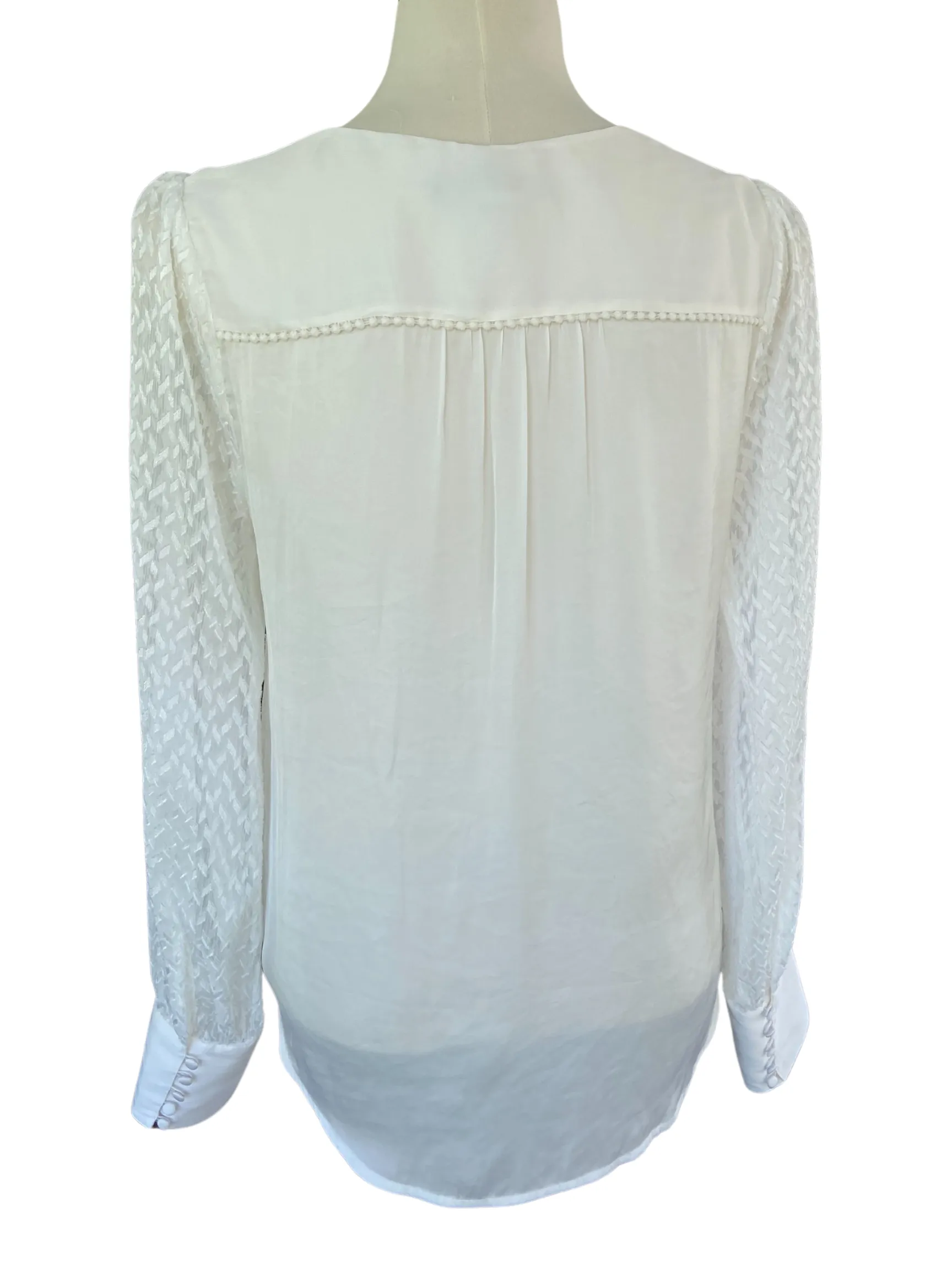 Light Summer Silky Sheer-Sleeved Blouse