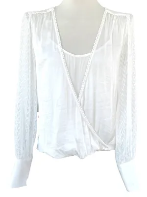 Light Summer Silky Sheer-Sleeved Blouse