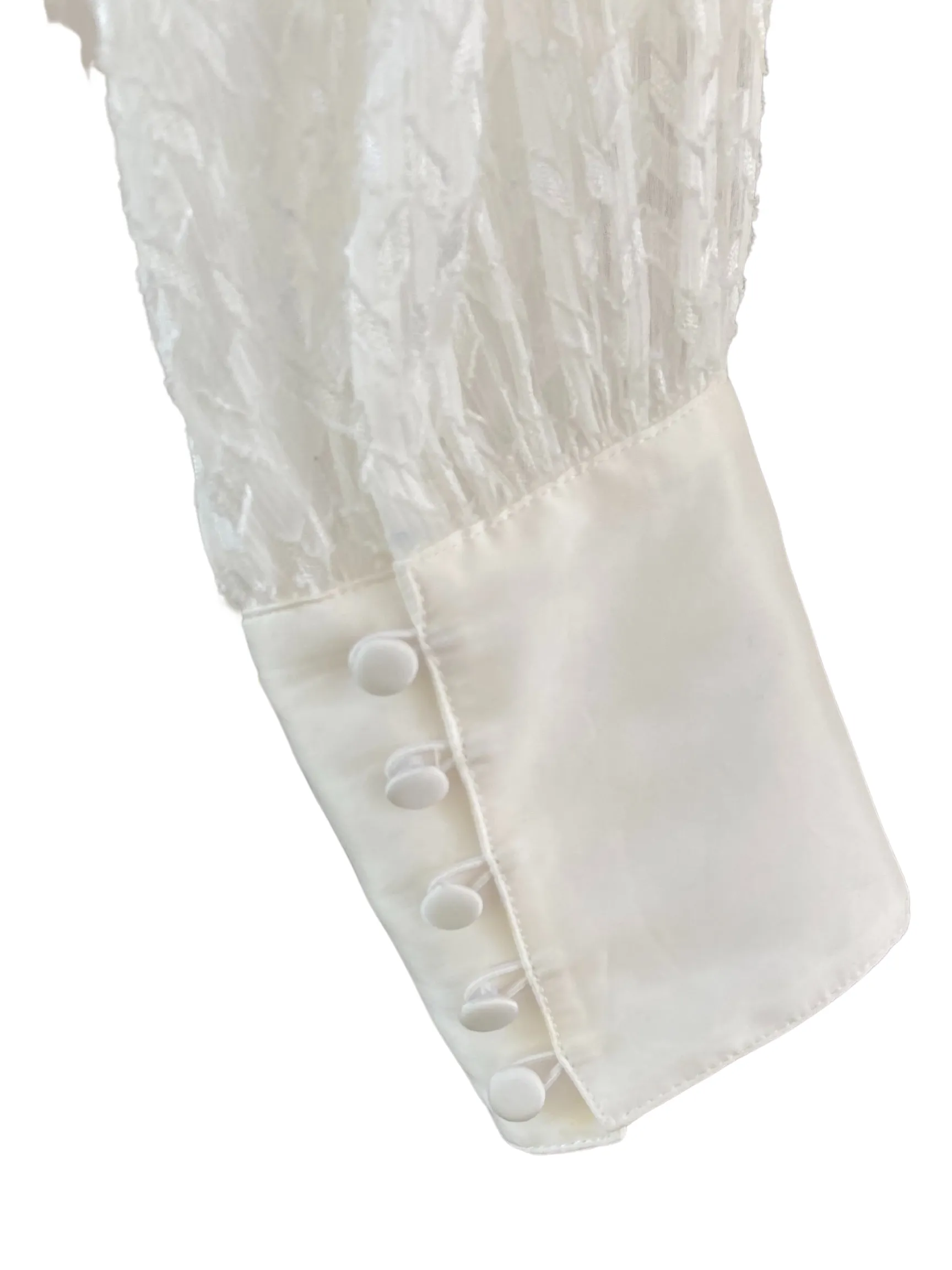 Light Summer Silky Sheer-Sleeved Blouse
