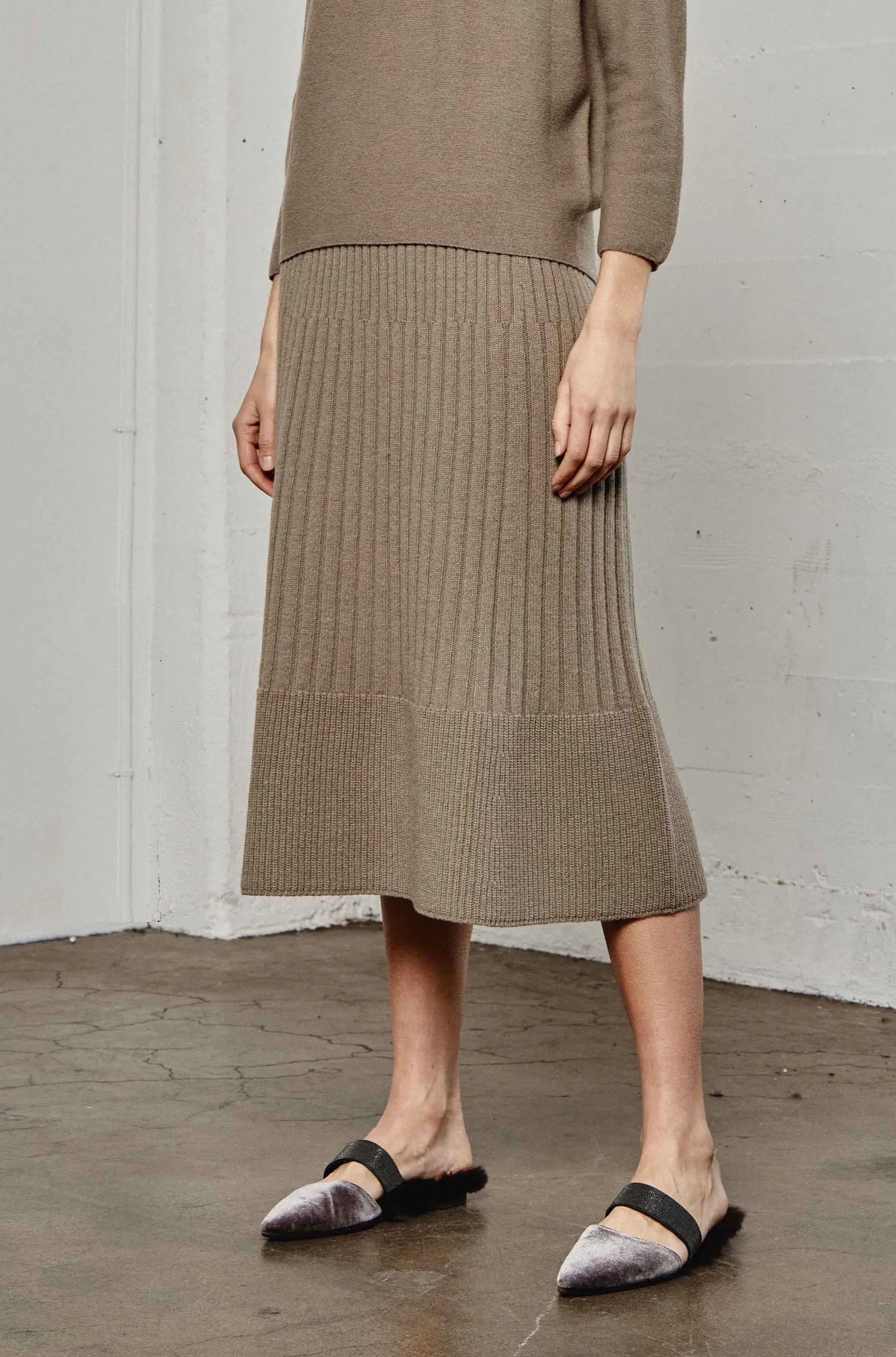 Long Ribbed Skirt