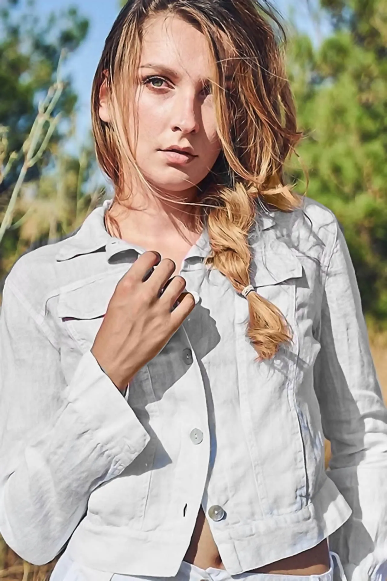 Long Sleeved Linen Jacket