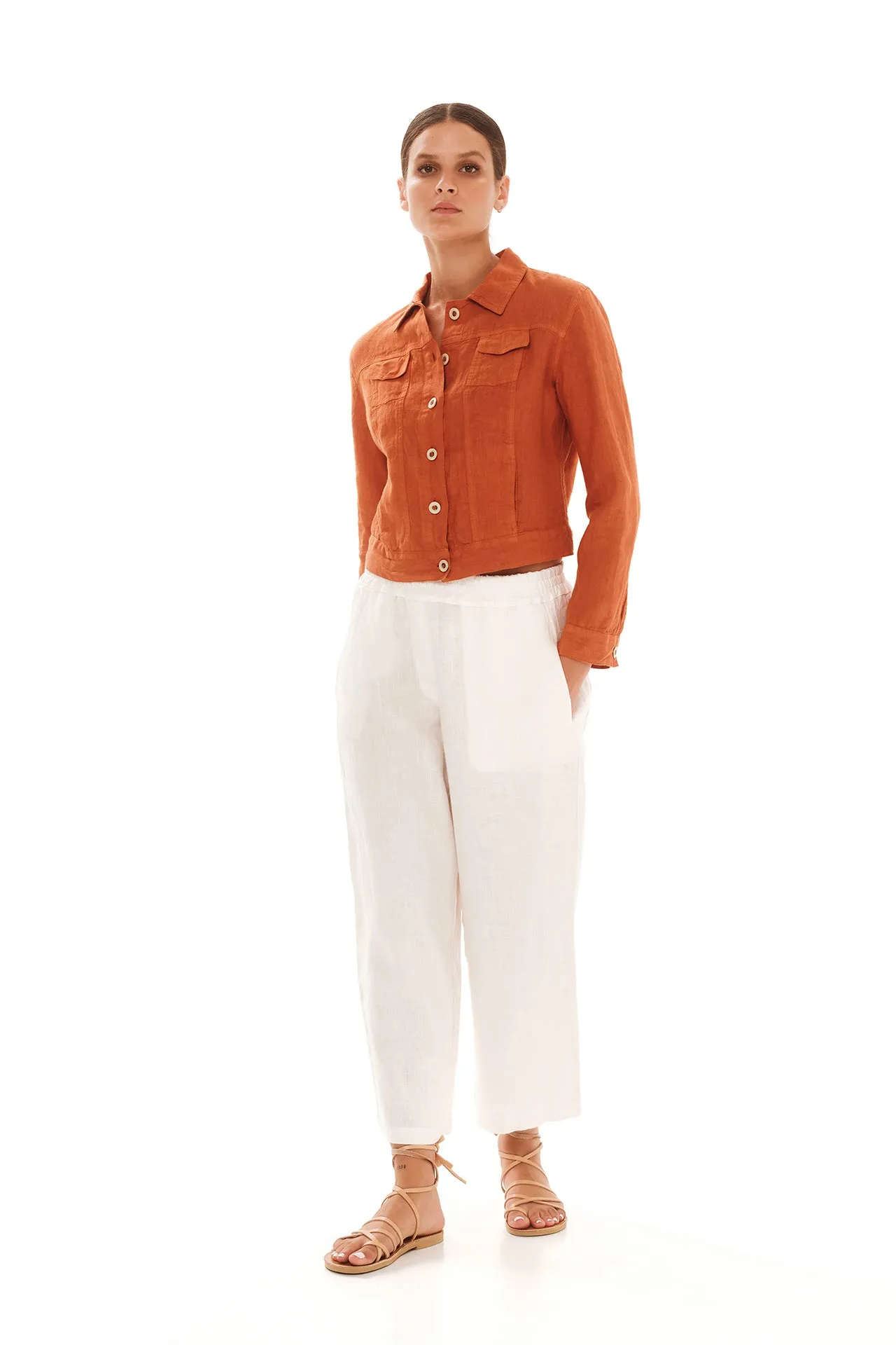 Long Sleeved Linen Jacket