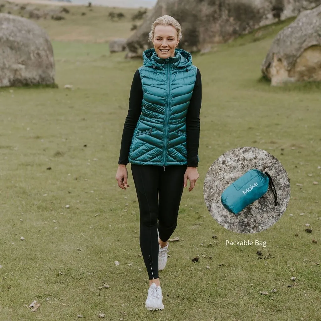 Mary-Claire Women's 90/10 Packable Down Vest - Empire Teal