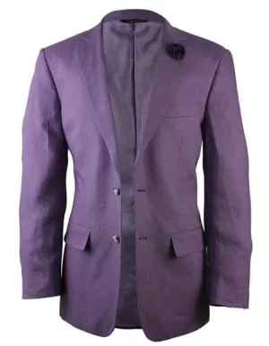 Mens Lightweight Blazer - Alberto Nardoni Brand Purple Two Button Linen Fashionable Blazer For Men