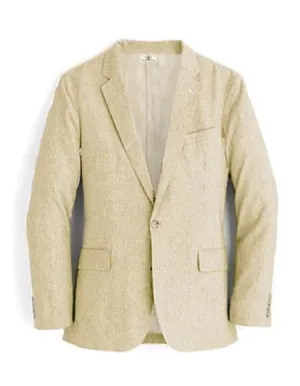 Mens Lightweight Blazer - Alberto Nardoni Brand Sand Linen Blazer For Men