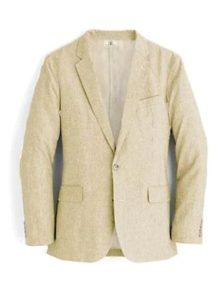 Mens Lightweight Blazer - Alberto Nardoni Brand Sand Linen Blazer For Men