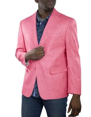 Mens Lightweight Blazer - Men's Coral One Ticket Pocket Summer Fabric Linen Fabric Blazer