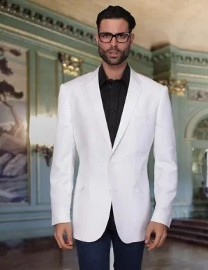 Mens Lightweight Blazer - Men's White Cool Linen Fabric Jacket Summer Blazer Sport Coat