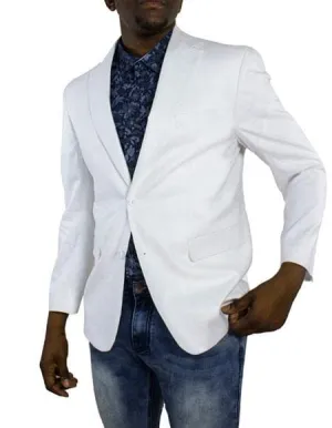 Mens Lightweight Blazer - Mens White One Ticket Pocket Summer Fabric Linen Fabric Blazer