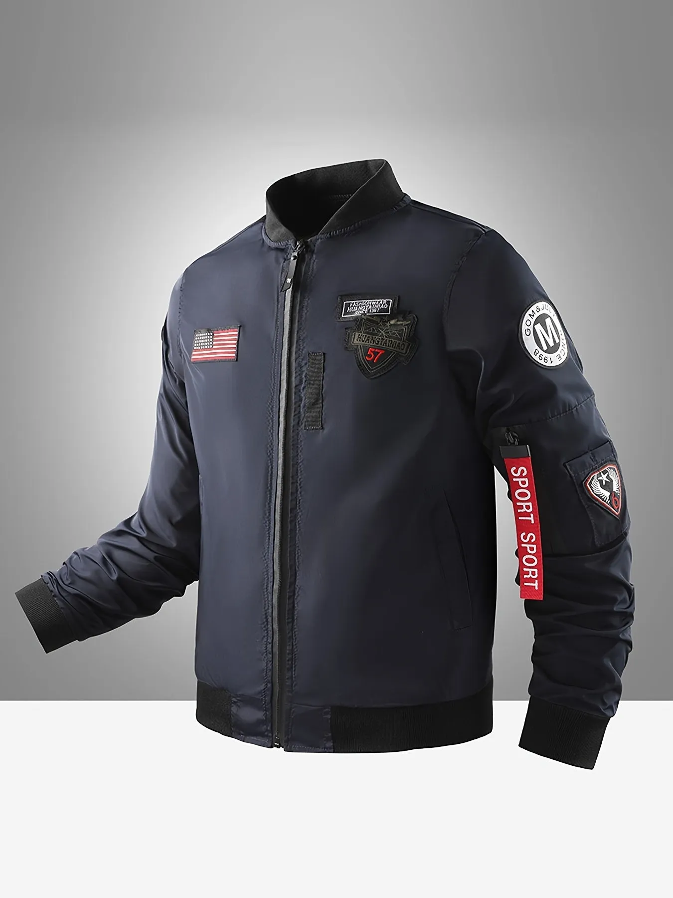 Men's Lightweight Zip Up Baseball Collar Sports Jacket | Zip Up Coat