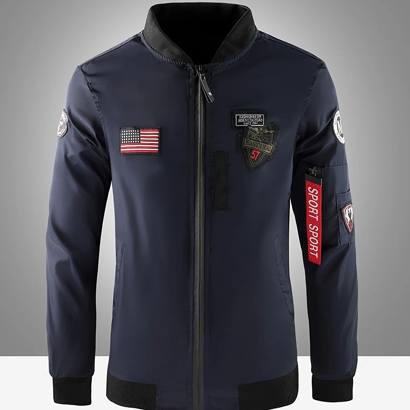 Men's Lightweight Zip Up Baseball Collar Sports Jacket | Zip Up Coat