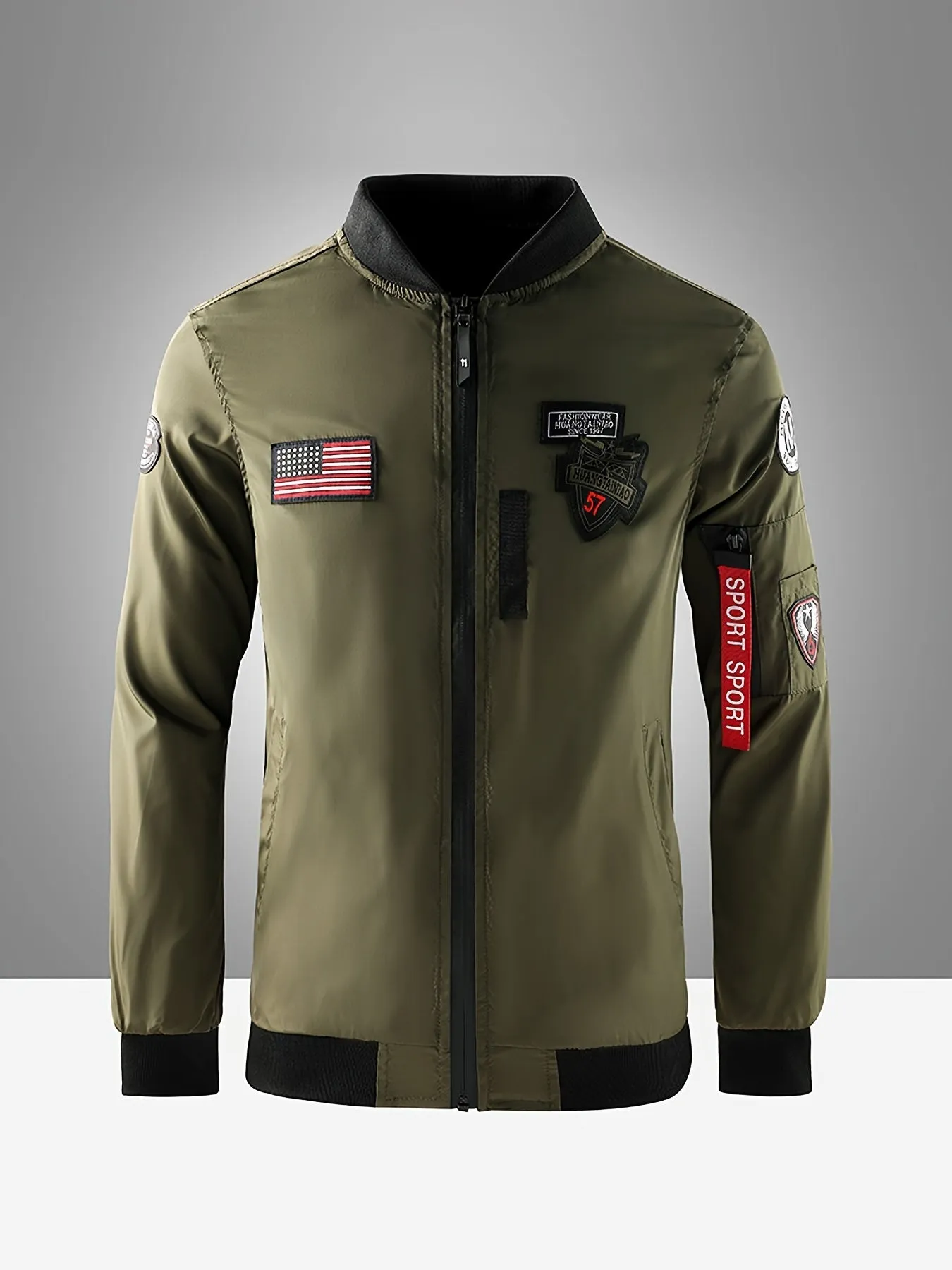 Men's Lightweight Zip Up Baseball Collar Sports Jacket | Zip Up Coat