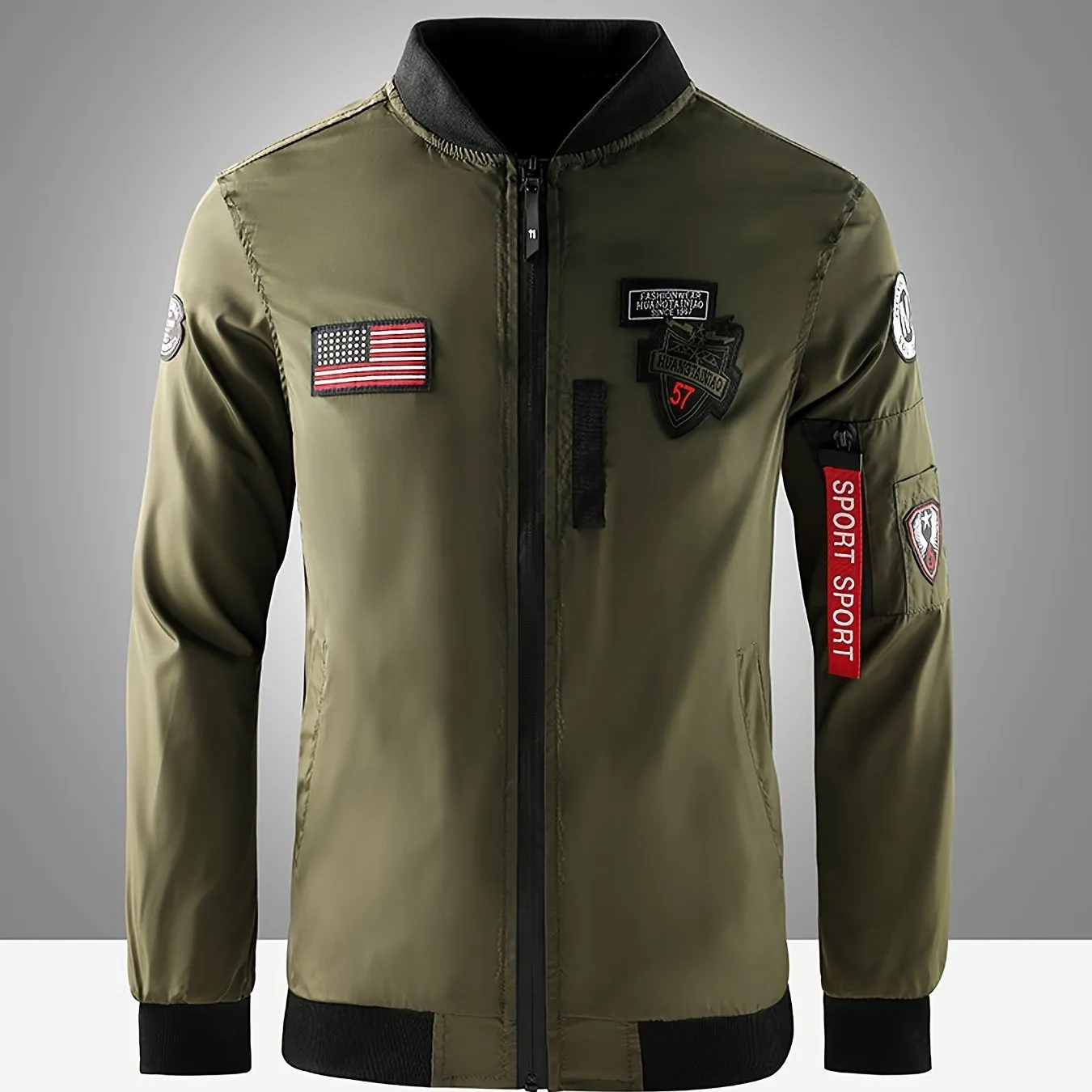 Men's Lightweight Zip Up Baseball Collar Sports Jacket | Zip Up Coat