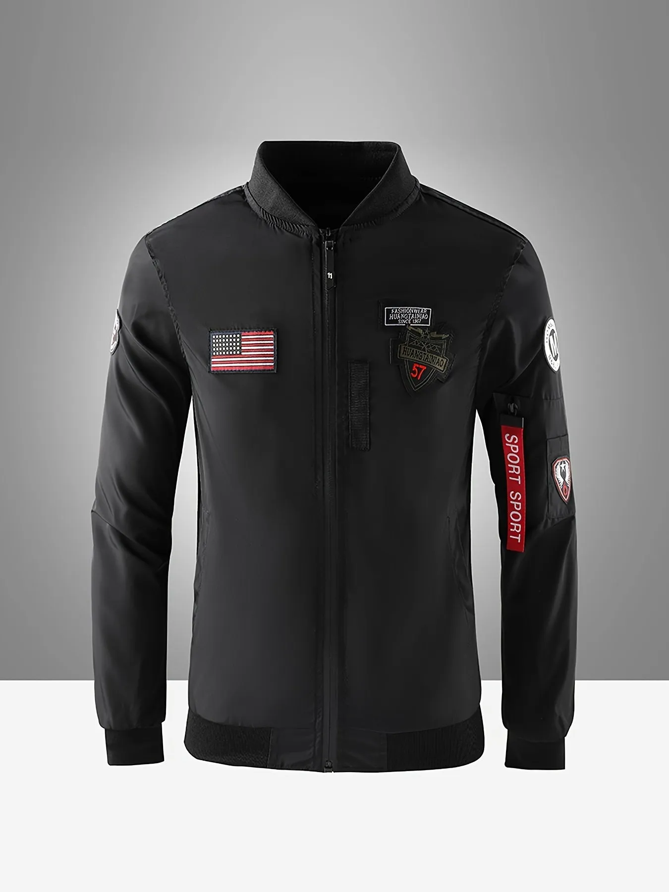 Men's Lightweight Zip Up Baseball Collar Sports Jacket | Zip Up Coat