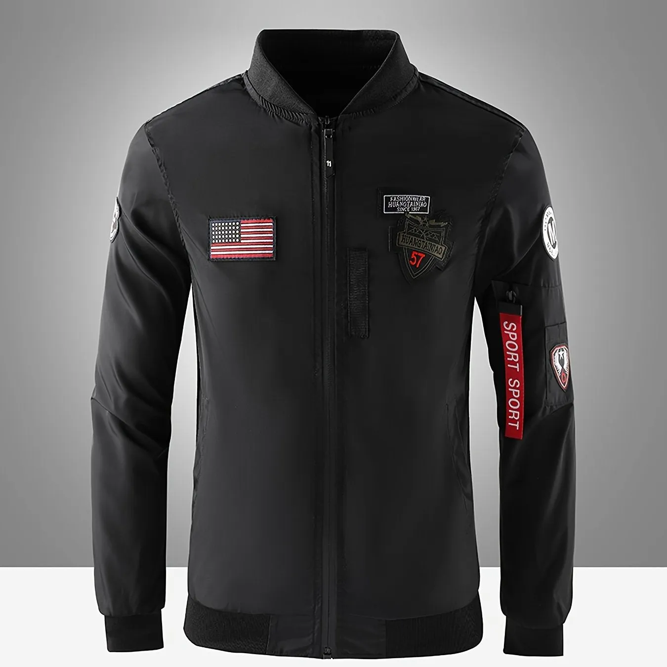 Men's Lightweight Zip Up Baseball Collar Sports Jacket | Zip Up Coat