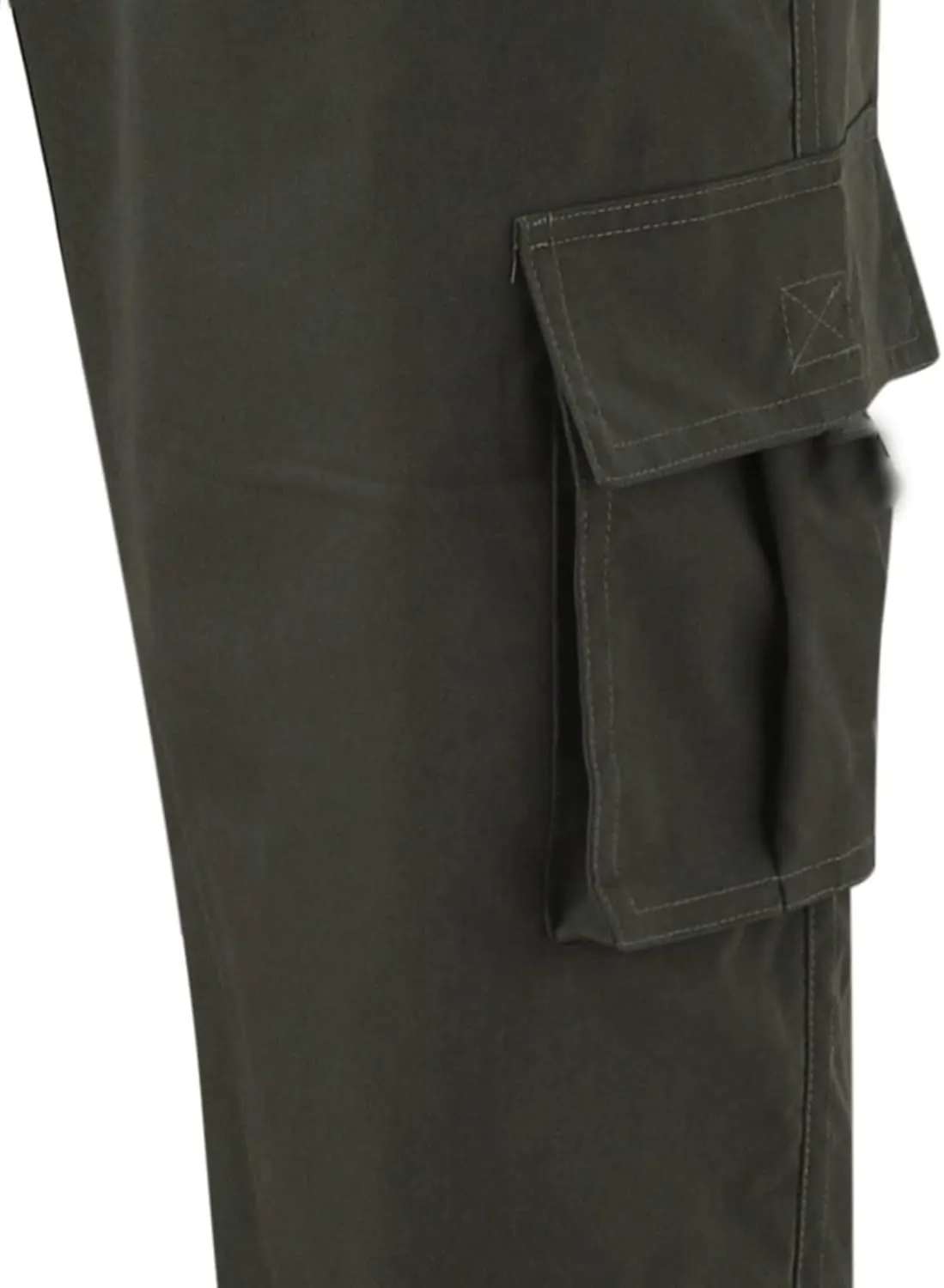 Men's Long Solid Color Cargo Pants Elastic Waistband Trousers Men's Jogger Pants Men's Slim-Fit Stretch Cargo Pant