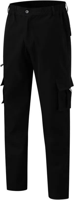 Men's Long Solid Color Cargo Pants Elastic Waistband Trousers Men's Jogger Pants Men's Slim-Fit Stretch Cargo Pant